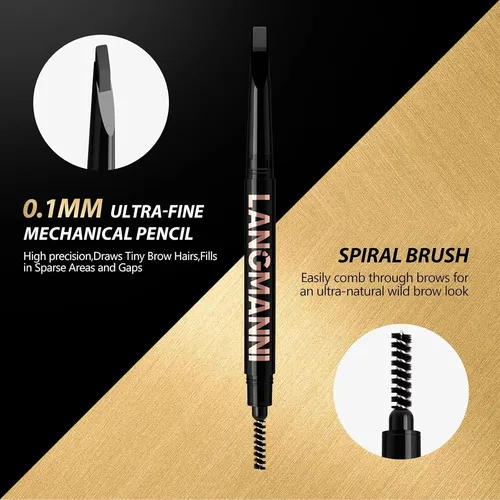 Lápiz Dual Langmanni Para Cejas 2 Piezas Con Spoolie, Tono