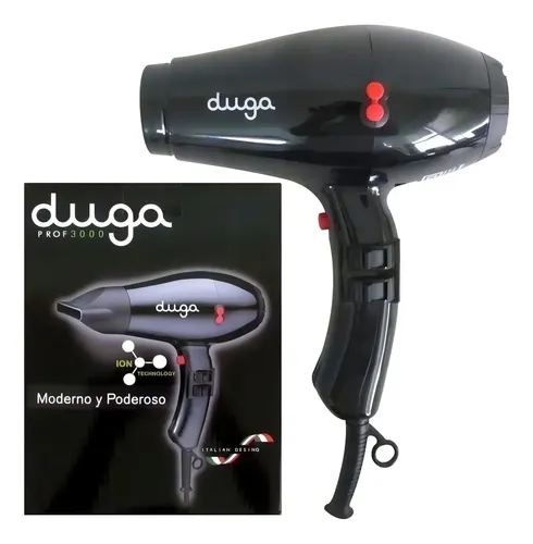 Secador De Pelo Profesional Duga Compacto 3000 (negro) Color Negro