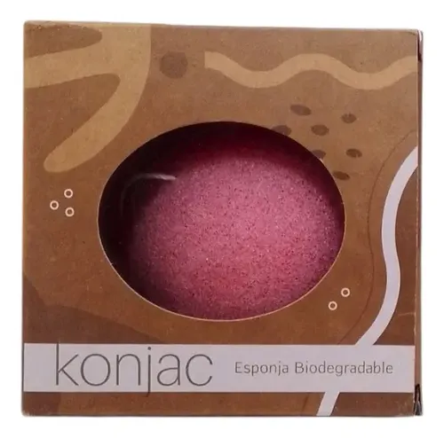 Esponja Facial Konjac Biodegradable Arcilla Roja Whole Green