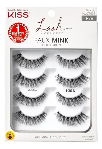 Pestañas Postizas Kiss Faux Mink Jubilee 10mm Multipack 4