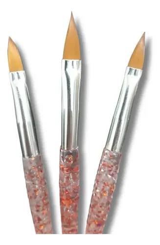 Set 3 Pinceles Maquillaje Profesional Decoracion Cola Sirena