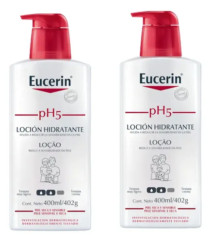 Combo X2 Loción Eucerin Corporal Ph5 Piel Seca 400 Ml Fragancia