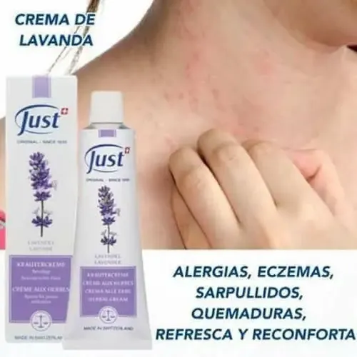 Crema Herbal De Lavanda Swiss Just 60g Relajante Calmante Para Piel Sensible Rojeces Tensión Muscular Sueño Reparador Aromaterapia