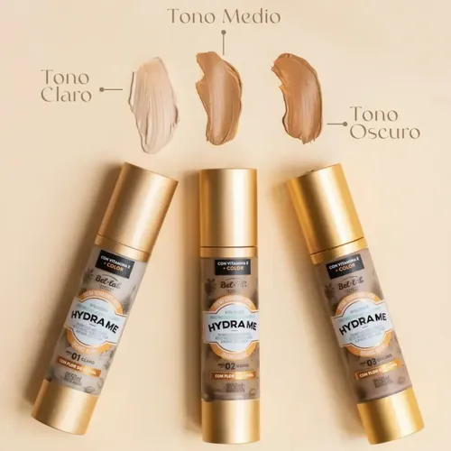 Base Facial Con Color Hidratante Bel Lab Crema Hydra Me 50ml 02 Medio