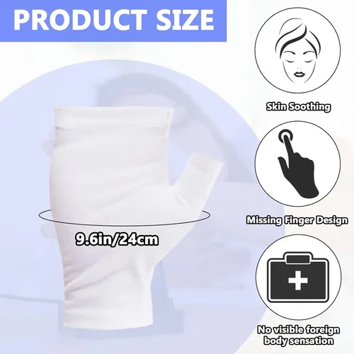 Guantes Algodón Blancos Sin Dedos Para Piel Seca