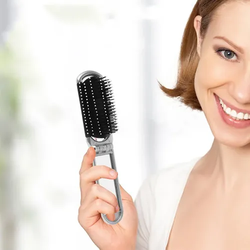 2 Piezas Cepillo De Cabello Portátil Y Plegable Con Espejo