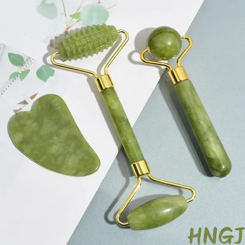 Roller Face Stone Guasha Natural 2026 Jade Natural Body 3pcs Set