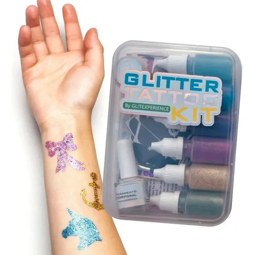 Kit Glitter Bar Tattoo Glitter Temporal Premium Makeup