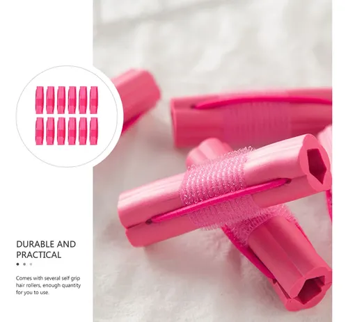 12 Piezas De Rulos Para Peinar, Enrolladores De Cabello Rosa