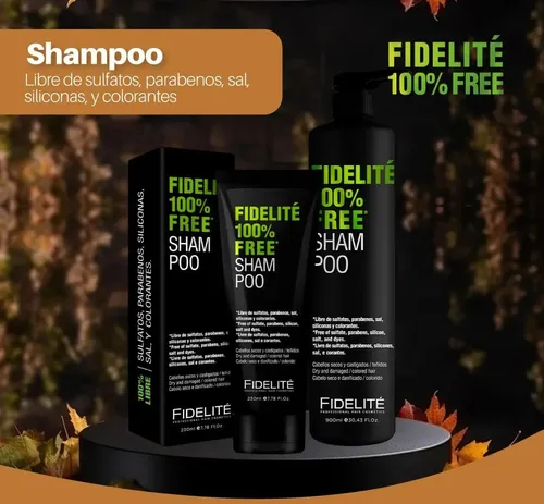 Shampoo Fidelite 100% Free Sulfatos Siliconas Y Parabenos Cabellos Secos X900ml