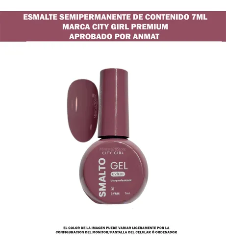 Esmalte Semipermanente De 7ml City Girl Uv/led Aprob. Anmat