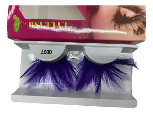 Pestañas Postizas Pluma Fantasía Maquillaje Artísticos Par