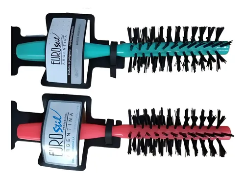 2 Cepillos Cabello Circular Mango Cuadrado Eurostil 50760