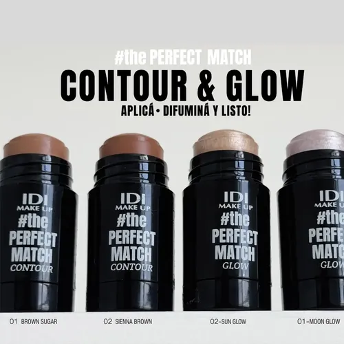 Iluminador En Barra Idi The Perfect Match Tono 02 Sun Glow