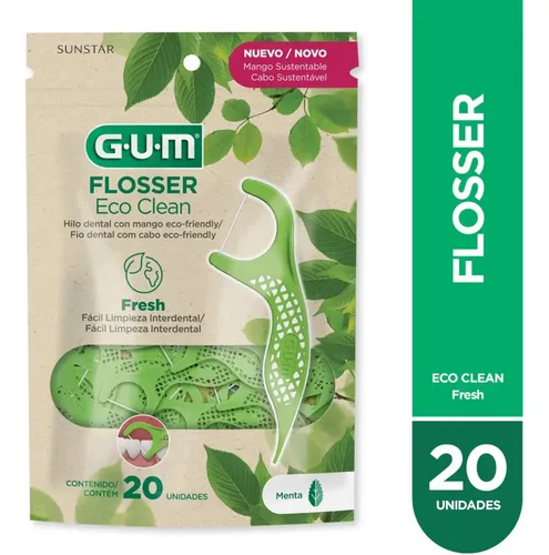 Gum Hilo Dental Flosser Con Mango Desc Eco Clean X 20u Menta