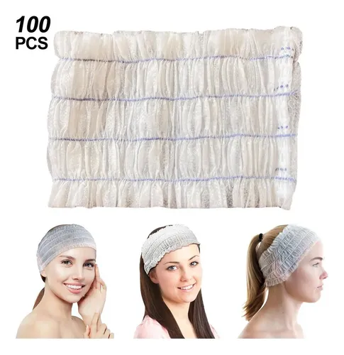 As 100x Cintas For La Cabeza Desechables For Spa, Banda As