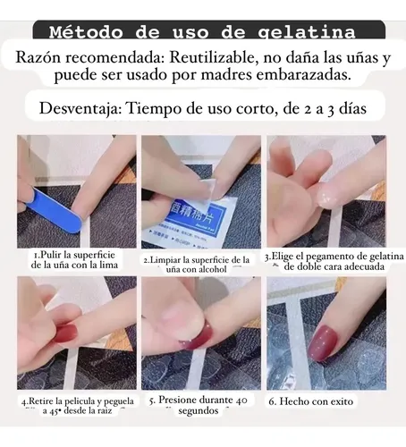 Uñas Postizas Press On Autoadhesiva Set Completo Mariposa