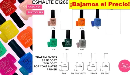 Esmalte Semi Permanente Tejar 9 Ml (pack X 6)