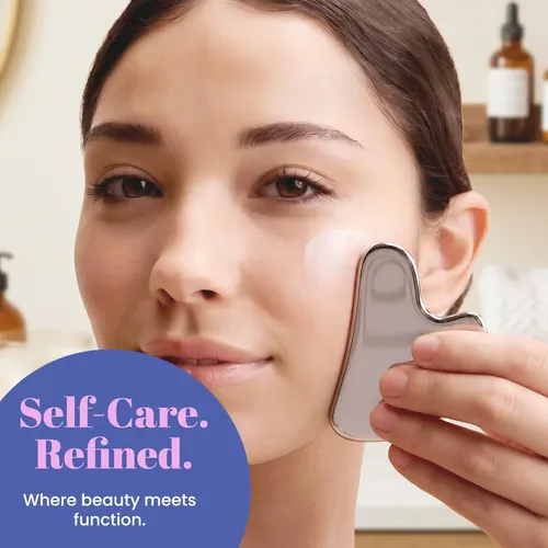 Gua Sha Roselynboutique Acero Inoxidable Masajeador Facial