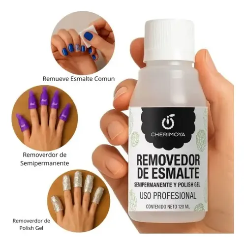 Removedor Esmalte Semipermanente Cherimoya Uñas Gel 120ml