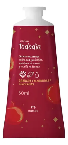 Crema De Manos Granada Y Almendras Glaseadas Natura 50ml Fragancia dulce floral