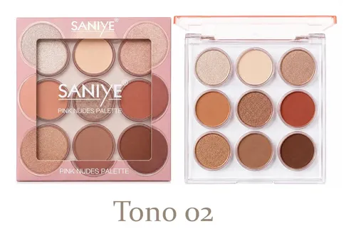Paleta Sombras Nude Saniye Pink Nudes 9 Tonos Mate Brillos Tono 04