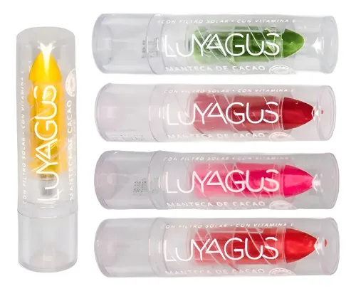 Pack X5 – Balsamo Labial Saborizado Luyagus 4g Manteca Cacao