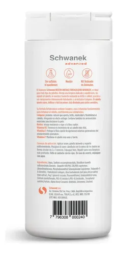 Shampoo Schwanek Antiage Advanced Sin Sulfatos Con Colageno