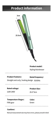 Plancha De Cabello Digital, Alisadora Y Rizadora 2 En 1,