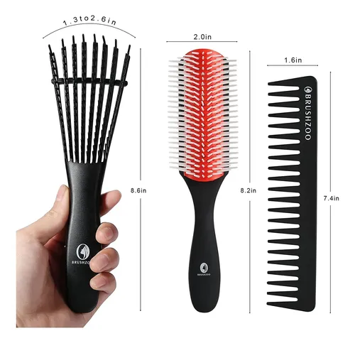 Cepillo Desenredante Brushzoo Para Cabello Rizado Con Cepill
