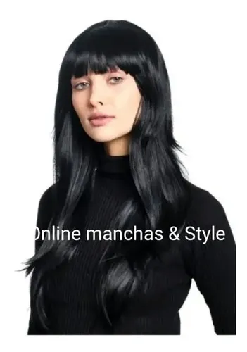 * Peluca Lacio Símil Natural Color #1 Negro Intenso 70cm*