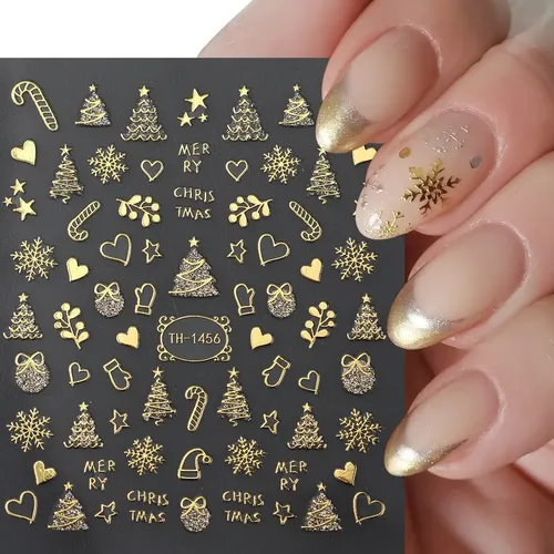 Pegatinas Adhesivas For Uñas Con Diseño De Copos De Nieve V