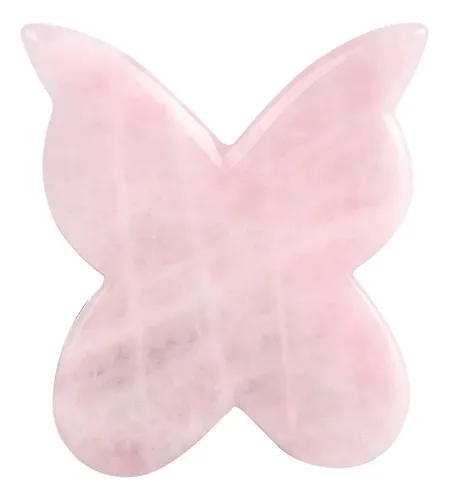 J/ Jade Gua Sha Mariposa Cuarzo Rosa Masaje Facial