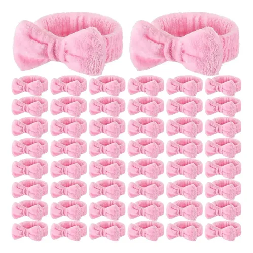 50 Bandas De Spa Rosa Wavyknot Con Lazo Desmontable