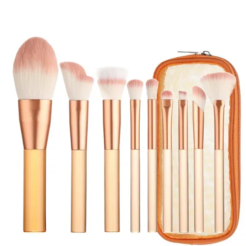 Qsj Set De 9 Pinceles De Maquillaje Pincel De Polvo Mzgj