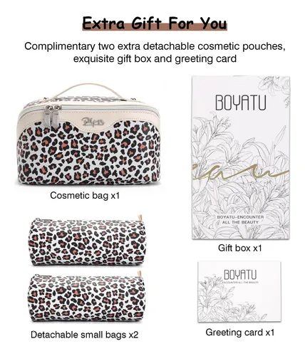 Neceser Organizador De Maquillaje Boyatu 3 Unidades Leopardo