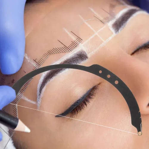 1 Juego De Rotuladores De Cejas Con Forma De Lazo Y Regla