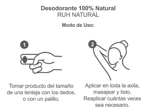 Desodorante Natural Sin Aluminio Vegano Ideal Piel Sensible Ruh Anmat Fragancia spa like