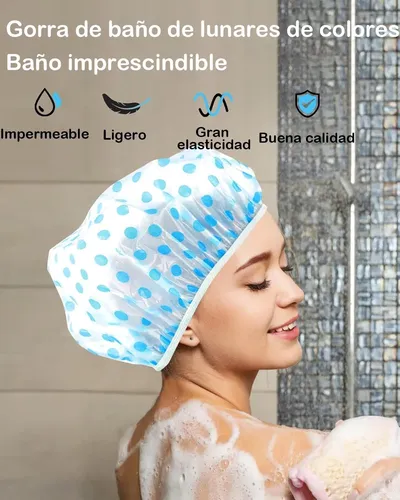 Pack12 Gorros Impermeables Para Baño Mujer Colores Surtidos A