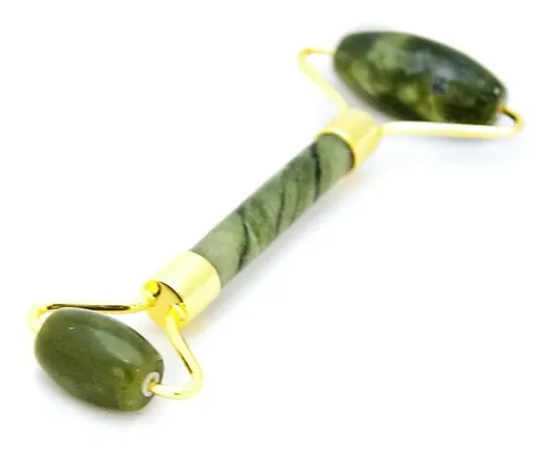 Masajeador Facial Corporal Rodillo Piedra Jade Verde Premium