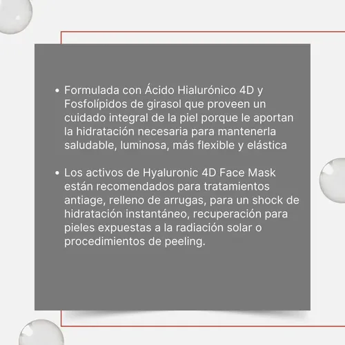 Hyaluronic 4d Face Mask Hidratante Hialurónico 4d Lidherma