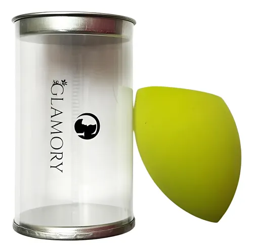 Esponja Aplicadora Maquillaje Látex Glamory Forma Gota Color Verde Mediana