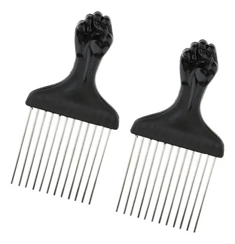 2 Palillos De Acero Inoxidable Para Cabello Afro, Pelo