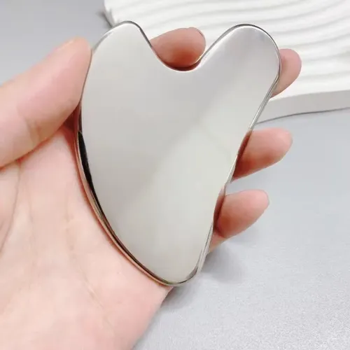Herramienta De Masaje Para Raspar Gua Sha De Acero Inoxidabl