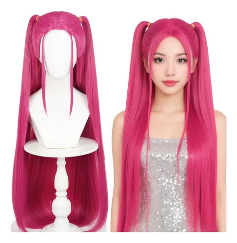 Peluca Larga Cosplay Anime Con Flequillo Para Disfraces
