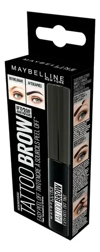 Maybelline tattoo brow easy peel off gel de cejas semi permanente color black brown