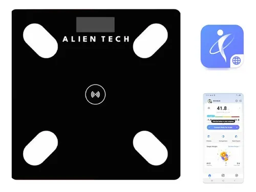 Balanza Digital De Baño Personal 180kg Inalámbrica Bluetooth