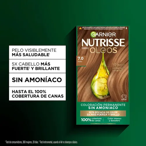Kit Tintura Garnier Nutrisse Rubio 7.0 Permanente 110ml