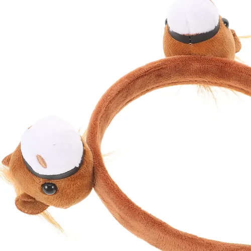 Diadema De Fiesta De Año Nuevo, Diadema De Caballo De Peluch Marrón