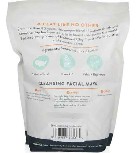 Arcilla De Bentonita Natural Redmond 2.7kg Mascarilla Calma